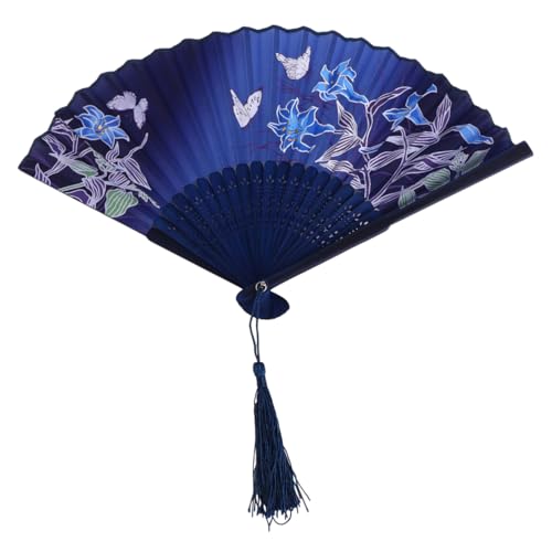 Yardenfun Vintage Handfächer aus Faltbarer Blütenfächer für Tanz Hochzeit und Party Leichter Tragbarer Klappfächer im Chinesischen Stil von Yardenfun
