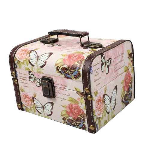 Yardenfun Vintage Schmuckbox Aufbewahrungsbox mit Großem Fassungsvermögen Dekorative Kosmetik und Schmuckschatulle mit Praktischem Griff zur Ordentlichen Organisation von Halsketten Yardenfun Vintage Schmuckbox Aufbewahrungsbox mit Großem Fassungsvermögen Dekorative Kosmetik und Schmuckschatulle mit Praktischem Griff zur Ordentlichen Organisation von Halsketten von Yardenfun