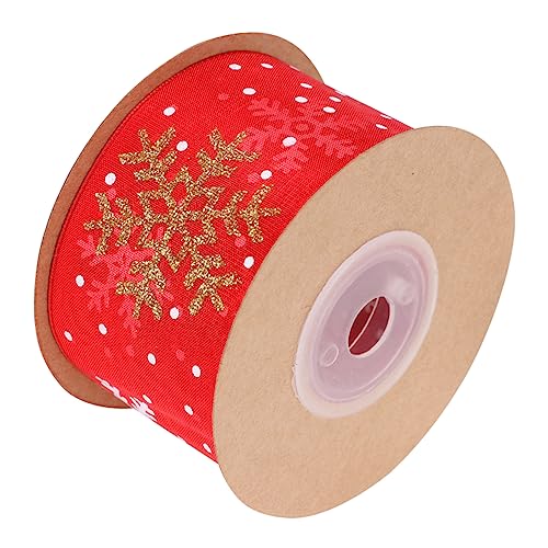 Yardenfun Weihnachtliches Geschenkband Breit Langlebiges Polyester Schneeflocken Dekoband Vielseitig für Geschenkverpackung Party und Weihnachtsdeko Wiederverwendbar und Elegant von Yardenfun