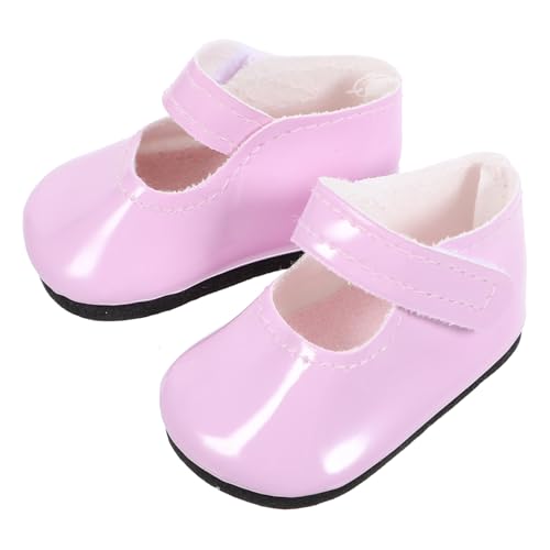 Yardwe 1 Paar 18-Zoll-Puppenschuhe Babypuppe Prinzessin Figur puppenkleidung Puppen Kleidung Babyschuhe Puppen Schuhe Steppschuhe für Mädchenpuppen Lederschuhe Puppendekor Rosa von Yardwe