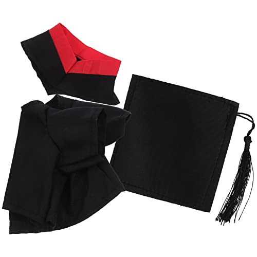 Yardwe 1 Satz Abschlussanzugsspielzeug Kleiden Hüte Plüsch Puppe Abschluss Hut Kleidung Puppenmütze Kleidung Zubehör Abschluss Ihr Outfit Kleidung Für Puppen Puppenanzug Stoff Black von Yardwe