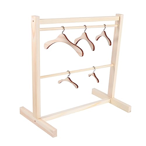 Yardwe 1 Satz Kleiderbügel für Puppen Show Rack Aufhänger für Puppen puppenmöbel Puppen Kleidung kleiderständer Puppenkleiderbügel aus Holz Kleiderbügel aus Holz für Puppen hölzern von Yardwe