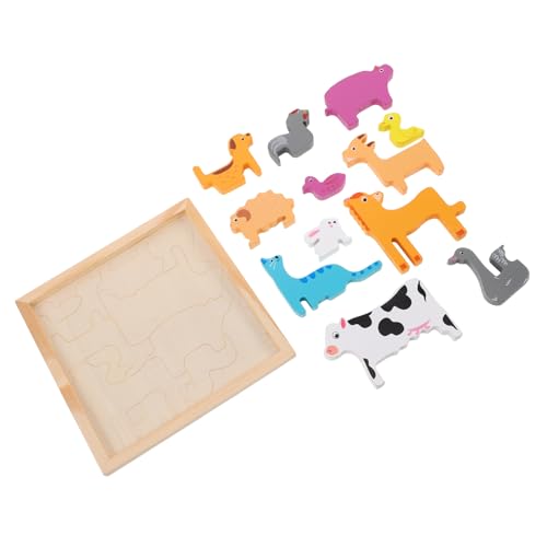 Yardwe 1 Satz Kreatives Dreidimensionales Puzzle Frühes Pädagogisches Puzzle Cartoon- Pädagogisches Intellektuelles Rätsel Zeichenbrett Für Rätsel Formen Holz von Yardwe
