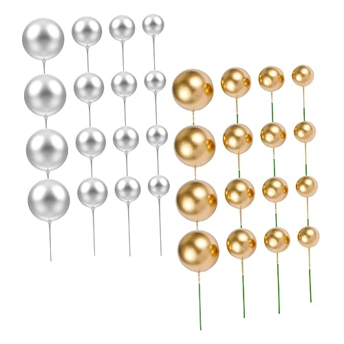Yardwe 1 Satz Kuchen-kugel-dekoration Geburtstagstorte Auswählen Cupcake Picks Partyartikel Geburtstagstorte Zahnstocher Kuchendeckel Geburtstag Valentinstag Zubehör Schaum 40 Stück von Yardwe