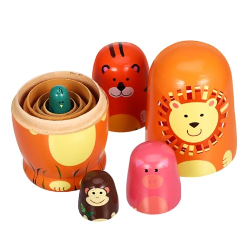 Yardwe 1 Satz Matroschka für Geschenkideen für Vintage Kinderspielzeug Holz Handgemalte Puppen Russische Nistpuppen nistende Tiere Holzfiguren Lotusbaum Yardwe 1 Satz Matroschka für Geschenkideen für Vintage Kinderspielzeug Holz Handgemalte Puppen Russische Nistpuppen nistende Tiere Holzfiguren Lotusbaum von Yardwe