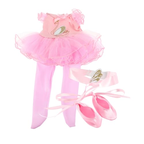 Yardwe 1 Satz Puppenballettkostüm Ballettrock Ballettzubehör Formelle Kleidung Für Wiedergeborene Puppen Ballerina-Puppe Babypuppenkleid 18 Puppenkleider Und Accessoires Rosa Polyester von Yardwe