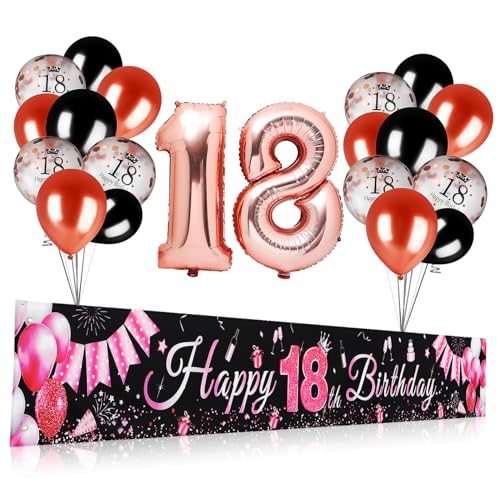 Yardwe 1 Satz Satz 18 Ballonnummern Dekorationen zum 18. Geburtstag Ballon mit 18 Zahlen celebrations feierstahl dekoset Partyballons Dekorationen Geburtstag Luftballons Aluminiumfolie von Yardwe