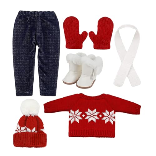 Yardwe 1 Satz kleines Puppenoutfit Weihnachtspullover Dekorationen Kleidung für Puppen Party Puppenkleidung puppenschuhe Dekorative Miniaturkleidung Puppen-Weihnachtskleidung Baumwolle von Yardwe
