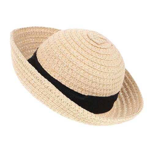 Yardwe 1 Stück Puppe Strohhut Material klein Puppenhauszubehör Mini-Strohhüte zum Basteln Gelb bastelset basteln für Toys Puppenstrohhüte zum Basteln Puppenhut- Beige von Yardwe