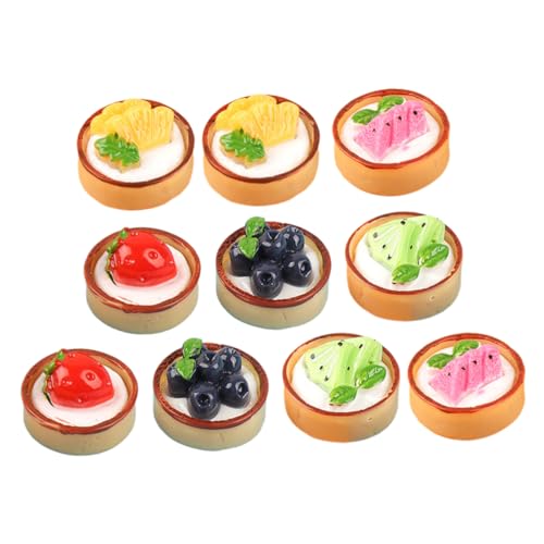 Yardwe 10 Stück Cremefruchtkuchenschmuck Künstlicher Gefälschter Kuchen Simulation Kuchen Künstlicher Kleiner Kuchen Künstliche Dessert-Requisiten Mini Simulationskuchen Harz von Yardwe