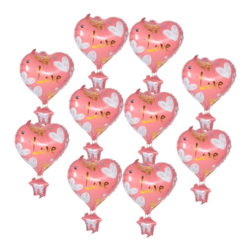 Yardwe 10 Stück Heißluftballon Dekoration Rosa Alles Zum Geburtstag Ballon Luftballons in Herzform Süßigkeiten-herzballons Zum Valentinstag Rote Herzballons Aluminiumfolie von Yardwe