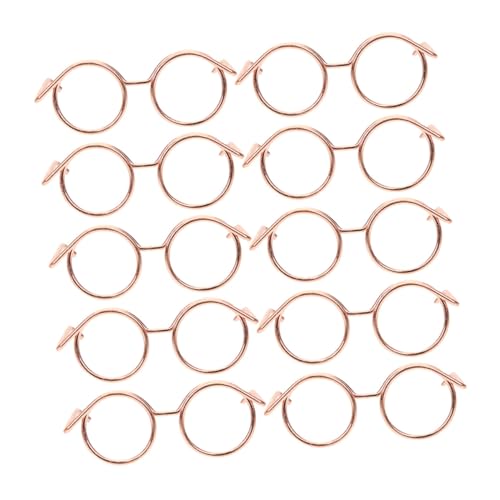 Yardwe 10 Stück Mini-Brillenspielzeug Mini-Puppenbrillen-Requisiten Minibrille für Puppen Puppe Mini-Brille Brillenrequisiten zum Anziehen Puppenbrillenverzierungen Metall von Yardwe