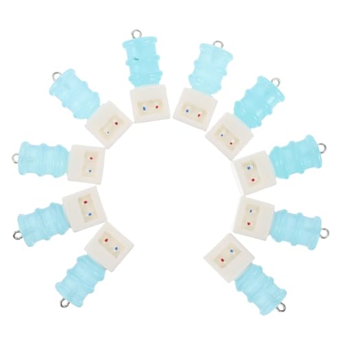 Yardwe 10 Stück Mini Wasserspender Anhänger Schmuck Schlüsselanhänger Set DIY Anhänger Für Schlüsselanhänger Süßer Wasserspender Bubble Tea Strohhalme Mini Becher Schlüsselanhänger von Yardwe
