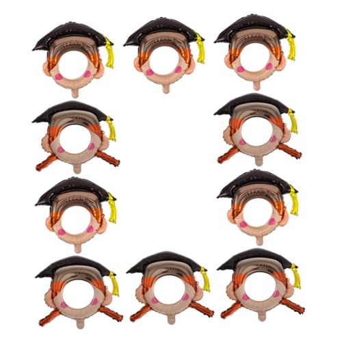 Yardwe 10 Stück Teiliges Abschlussballon Aufblasbarer Fotorahmen für Abschlussfeier Requisiten für Kindergarten Grundschule Gymnasium und Universität von Yardwe