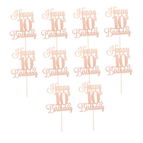 Yardwe 10 Stück Teiliges Geburtstags-cupcake-topper mit Glitzer Wiederverwendbar Leicht Vielseitig für Mädchen Geburtstag Partydeko Kuchenstecker für Feierlichkeiten Yardwe 10 Stück Teiliges Geburtstags-cupcake-topper mit Glitzer Wiederverwendbar Leicht Vielseitig für Mädchen Geburtstag Partydeko Kuchenstecker für Feierlichkeiten von Yardwe