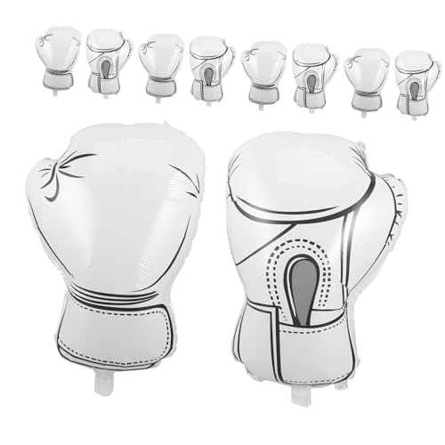 Yardwe 10 Stück Weiße Boxhandschuh-folienballons aus Reißfestem Aluminiumfolie Langlebige Partydekoration für Wrestling Boxgeburtstage Einfache Befüllung für Jungen-partys von Yardwe