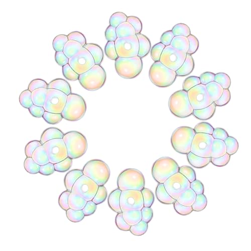 Yardwe 10 Stück Wolkenperlen Wolken-Abstandsperlen Acrylperlen selber machen Blasendekor gefälschte Blasen Perlen zum Basteln Bastelperlen mit Löchern von Yardwe