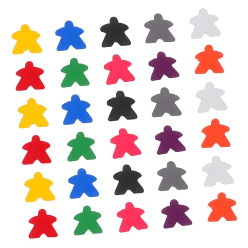Yardwe 100 Stück Farbige Hölzerne Schachstücke Miniaturleute Mehrfarbige Spiele-Token Familienschachzubehör Klassenzimmerschach -Token Ersatz -holzfiguren Familienspiel Meeples von Yardwe