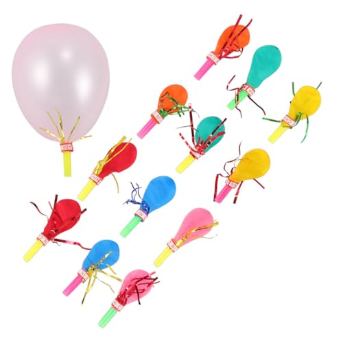 Yardwe 100 Stück Luftballon-Pfeifenspielzeug aufdecken Party für Dekorationen Geburtstagsgebläse Krachmacher Hochzeitsballons Geburtstags-Gebläse Blasrohr Ausblasen Gummi von Yardwe