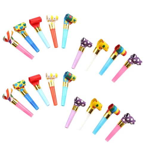 Yardwe 100 Stück Partypfeife Bunte Pfeife Jubelnde Requisiten Partypfeifen Partyspielzeug Für Karnevalsfeiern Geburtstagspfeife Partygeschenke Pfeifen Papier von Yardwe