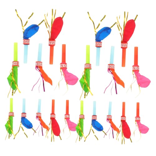 Yardwe 100Stücke Pfeifen Lustige Clownhörner für Partys Wiederverwendbare Blasgeräte mit Selbstaufblasenden Ballons für Geburtstagsfeiern und Festlichkeiten von Yardwe