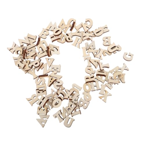 Yardwe 104Stücke Holzbuchstaben und Zahlen für DIY Bastelprojekte Naturholz Buchstaben für Lernspielzeug Kreativität und Motorischen Fähigkeiten von Yardwe