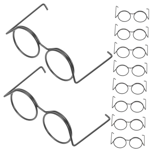 Yardwe 10Stücke Mini Puppenbrillen aus Runde Rahmenlose Brillen für Puppen Requisiten für Kreatives Spielzeugzubehör und DIY Projekte für Kleine von Yardwe