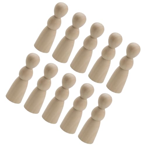 Yardwe 10Stücke Unvollendete Hölzerne Peg Puppen DIY Holzfiguren Für Kreative Bastelprojekte Und Partydekoration Große Holzpuppen Fantasie von Yardwe
