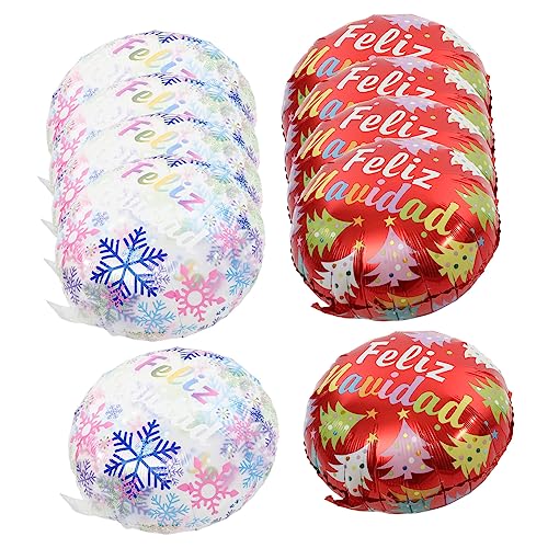 Yardwe 10Stücke Weihnachtsballons Aluminiumfolie Luftballons Mit Bunten Weihnachtsbaum Und Designs Dekoration Für Weihnachten Und Festliche Anlässe von Yardwe