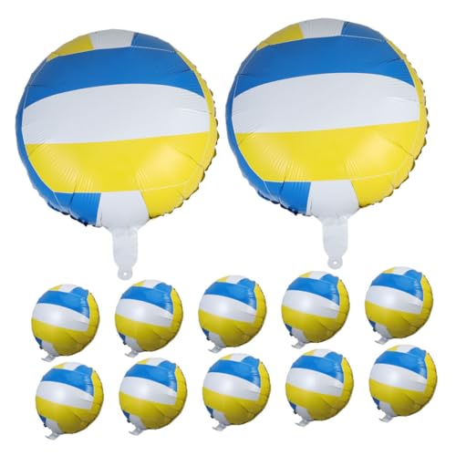 Yardwe 12 Stück Aluminiumfolienvolleyballballon Party Folienballons Luftballons Für Sport-mottopartys Party -dekorationsballons Sportballons Volleyball-partydekorationen von Yardwe