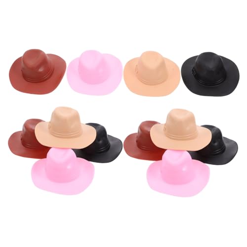 Yardwe 12 Stück Cowboyhutspielzeug Dekorative Miniaturhüte Kleiner Hut Puppenhüte Selber Machen Miniatur-puppenhaus-Hut Austauschbare Mini-hüte Kleine Hüte Mall-Hut Mini-Hut Plastik von Yardwe