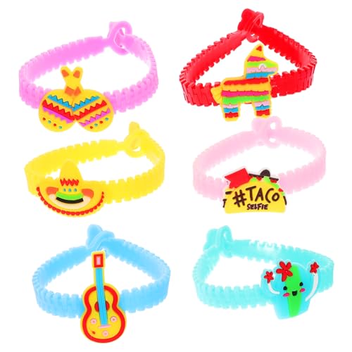 Yardwe 12 Stück Mexikanische Fiesta Party Armbänder Teiliges aus Weichem PVC Elastische Verstellbare Cartoon Wristbands für Karneval Leichtes Sicheres Verschlusssystem für Festivals Yardwe 12 Stück Mexikanische Fiesta Party Armbänder Teiliges aus Weichem PVC Elastische Verstellbare Cartoon Wristbands für Karneval Leichtes Sicheres Verschlusssystem für Festivals von Yardwe