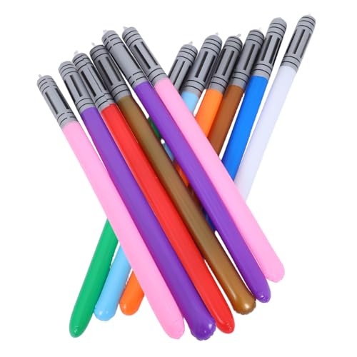 Yardwe 12 Stück Teiliges Aufblasbares Lichtschwert für Sichere Leichte Partyspielzeuge mit Schnellem Aufblasen Bunte Cartoonartige Designs als Geburtstags mitgebsel und Gaming Party von Yardwe