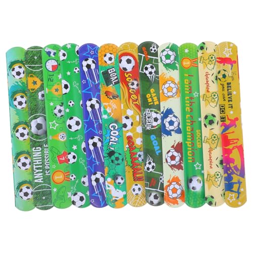 Yardwe 12 Stück Teiliges PVC Fußball Slap Armband Set Leichte Robuste Fußball Wristbands für Wiederverwendbare Partygeschenke Bunte Motto Armbänder für Feierlichkeiten Yardwe 12 Stück Teiliges PVC Fußball Slap Armband Set Leichte Robuste Fußball Wristbands für Wiederverwendbare Partygeschenke Bunte Motto Armbänder für Feierlichkeiten von Yardwe