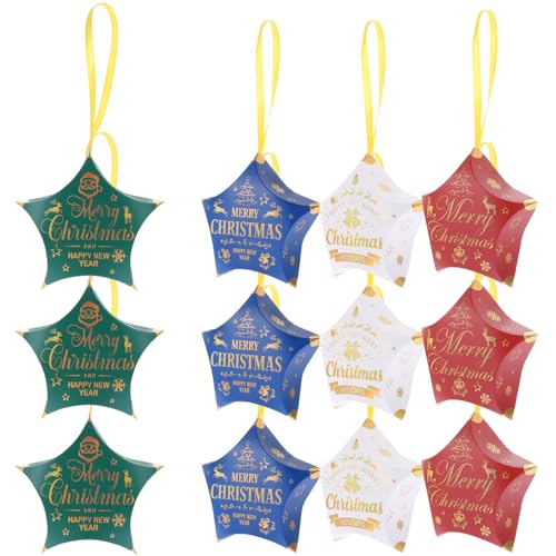 Yardwe 12 Stück Teiliges Weihnachtsbaum Ornament Schachteln Bunte Geschenkboxen für Süßigkeiten und Dekorationen für Weihnachtsfeiern und Bäckereien Yardwe 12 Stück Teiliges Weihnachtsbaum Ornament Schachteln Bunte Geschenkboxen für Süßigkeiten und Dekorationen für Weihnachtsfeiern und Bäckereien von Yardwe