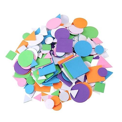 Yardwe 1250 Stück Eva Geometrische Formen Aufkleber in Selbstklebende Moosgummi Sticker für Bastelideen Zufällige und Farben für DIY Projekte und Schulmaterialien von Yardwe