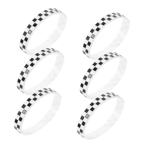 Yardwe 12Stücke Silikon Armbänder im Karomuster Fan Accessoires für Themenpartys und Sportveranstaltungen für Freunde und Familie von Yardwe