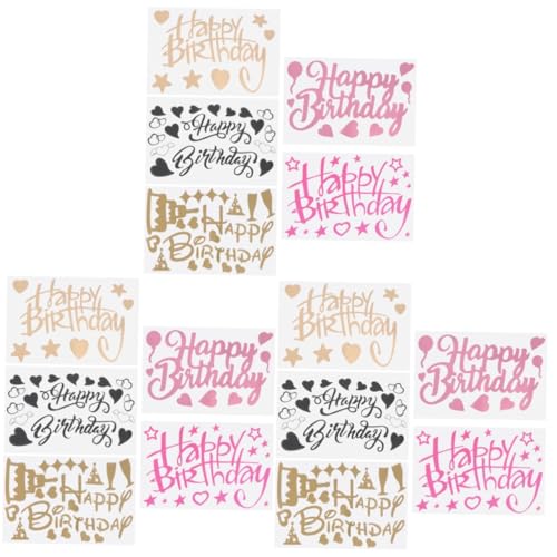 Yardwe 15 Stck. Teiliges Set Geburtstagsaufkleber Dekoration für Ballons und Wände Bunte Sticker für Partys und Festliche Anlässe für Besondere Feierlichkeiten von Yardwe