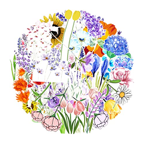 Yardwe 150 Stück Blumen Aufkleber für Koffer Laptop Wasserflasche Dekorative Sticker mit Selbstklebefunktion für Kreative Gestaltung und Persönliche Note von Yardwe