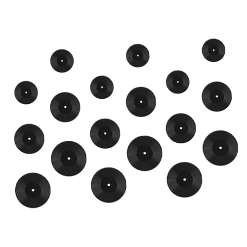 Yardwe 18 Stück Mini-vinylmodell Miniaturen Artikel Musik Aufzeichnen Figur Puppe Realistisch Stütze Gefälschte Aufzeichnungen Gefälschtes Vinyl Plastik Black von Yardwe