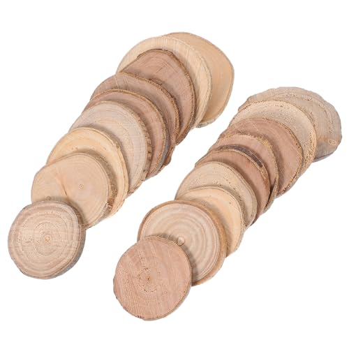 Yardwe 18 Stück Unvollendete Holzscheiben Natürliche Rustikale Holzstücke für Diy Bastelprojekte Dekorationen und Gartenlandschaften von Yardwe