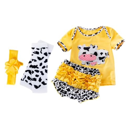 Yardwe 1Satz Cartoon Reborn Kleidung Teiliges Outfit Für Puppen Gelbe Kuh Designs Pflegeleicht Und Komfortabel von Yardwe