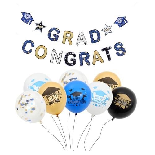 Yardwe 1Satz Graduation Ballons Luftballons Banner Kit Für Abschlussfeier Dekoration Hochwertige Ballons Für Graduierung Party Einzigartige Abschlussparty Deko von Yardwe