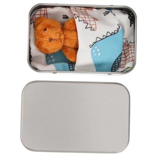 Yardwe 1Satz Mini Plüschbär in Blechdose Kleiner Stoffbär im Blauen Beutel für Geburtstage Hochzeiten und Feste Perfektes Deko Element für Kinderzimmer und Büro von Yardwe