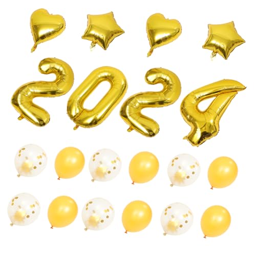 Yardwe 1Satz Neujahrs Luftballons Teile Goldene Partydekoration Für Silvester Festliche Ballons Für Unvergessliche Feiern Für Neujahrspartys Und Fotosessions von Yardwe