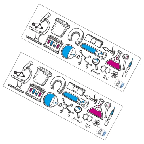 Yardwe 2 Blätter Laboratory Wall Sticker Bunte PVC Wandtattoos Abziehbar Selbstklebend Schlafzimmer Dekoration Wissenschaftliche Elemente für Lernräume und Tv hintergrundgestaltung Yardwe 2 Blätter Laboratory Wall Sticker Bunte PVC Wandtattoos Abziehbar Selbstklebend Schlafzimmer Dekoration Wissenschaftliche Elemente für Lernräume und Tv hintergrundgestaltung von Yardwe