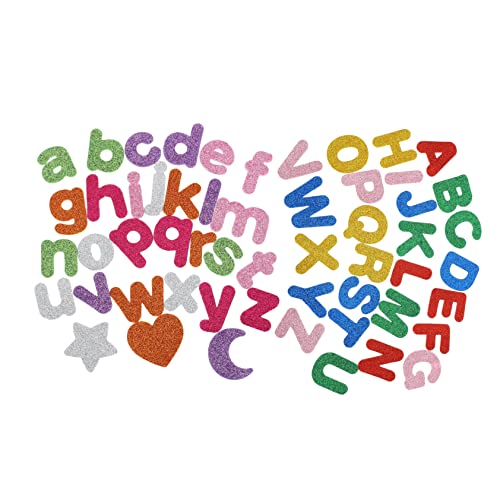 Yardwe 2 Packungen Glitzer Aufkleber Dekorative Educational Alphabet Sticker für DIY Bastelprojekte und Lernzwecke Selbstklebend für Schule und Home Decor von Yardwe