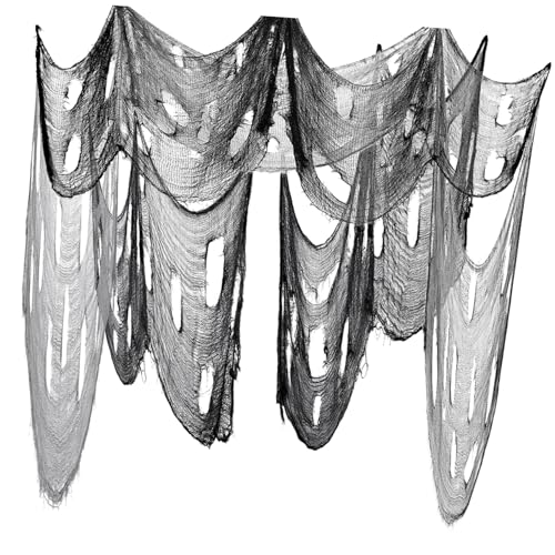 Yardwe 2 STÜCK Teiliges Halloween Deko Gauze Set Schwarz Spooky Creepy Cloth Geisterhaus Dekoration für Gruselige Party Atmosphäre von Yardwe