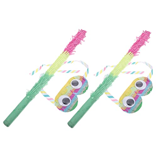 Yardwe 2 Sätze Augenmaskenstabspielzeuge Pinatas Pinata Augenbinde Und Stock Abdeckung Bunt Dekoration Party Pinata-requisite Für Kinderspielzeug Jungs Papier von Yardwe