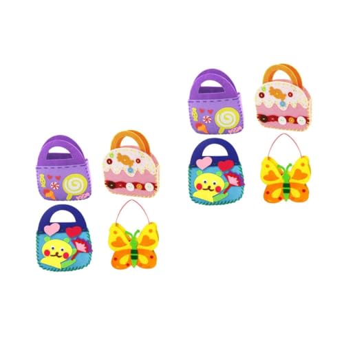 Yardwe 2 Sätze Diy -handgefertigte Tasche Taschenmaterial Cartoon Handtaschen Selber Machen Handtaschen Aus Vliesstoffen Selber Machen 4 Stücke * 2 von Yardwe